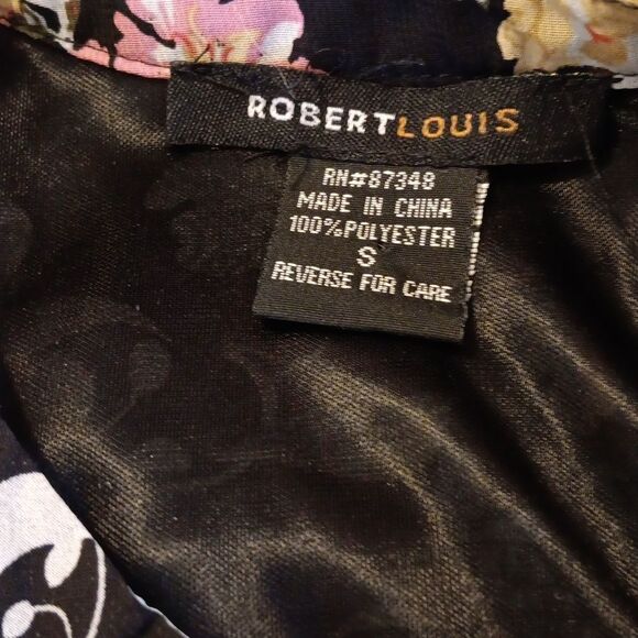 Robert Louis Semi-Sheer Dark Floral Dress - Picture 9 of 11